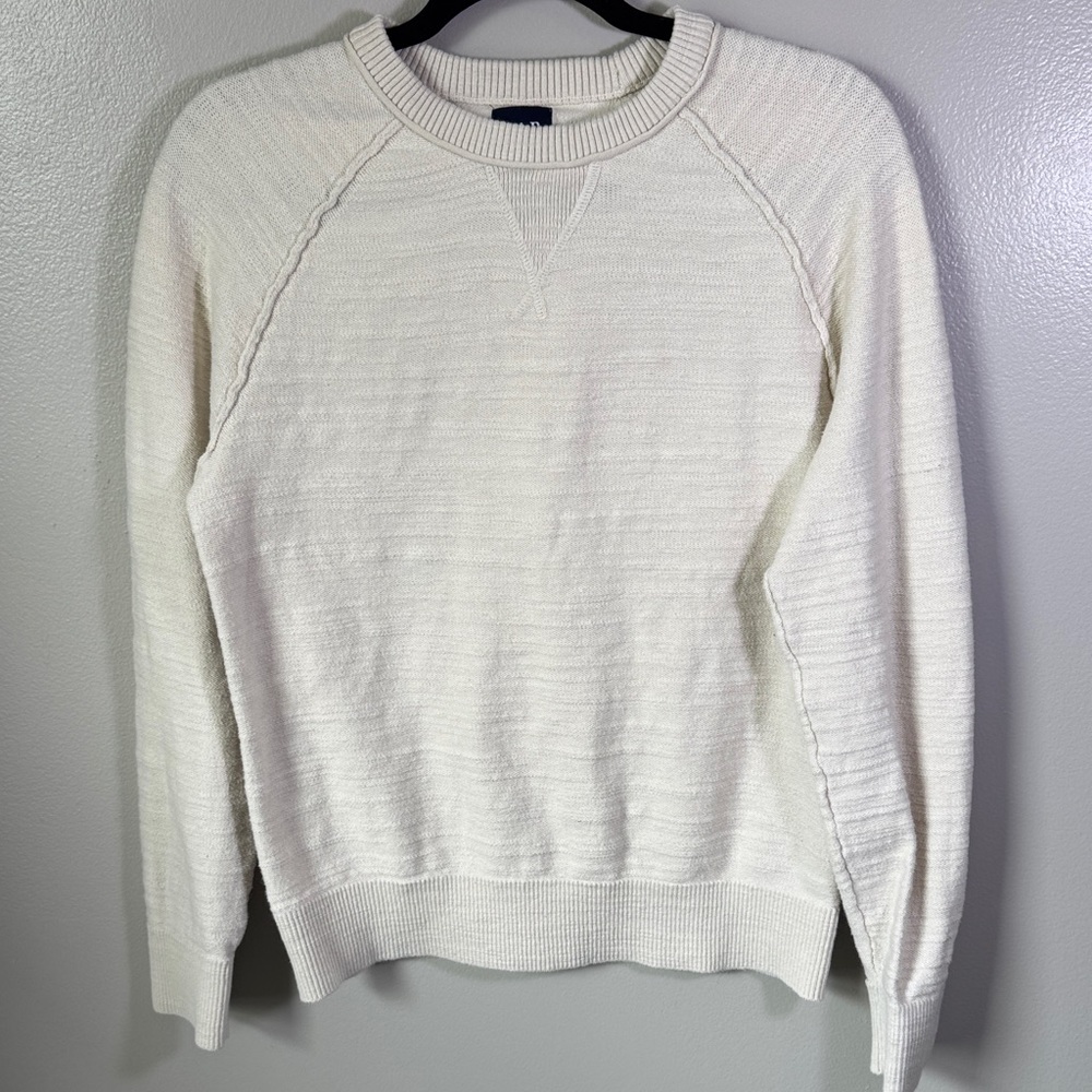 GAP Men’s Classic 100% Cotton Cream Sweater Size S